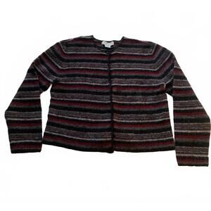 Striped wool boxy cardigan